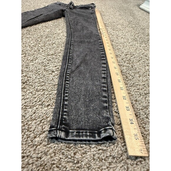 Black Stone Washed Skinny High Rise Jeans Bullhead Size 0 - Picture 3 of 8